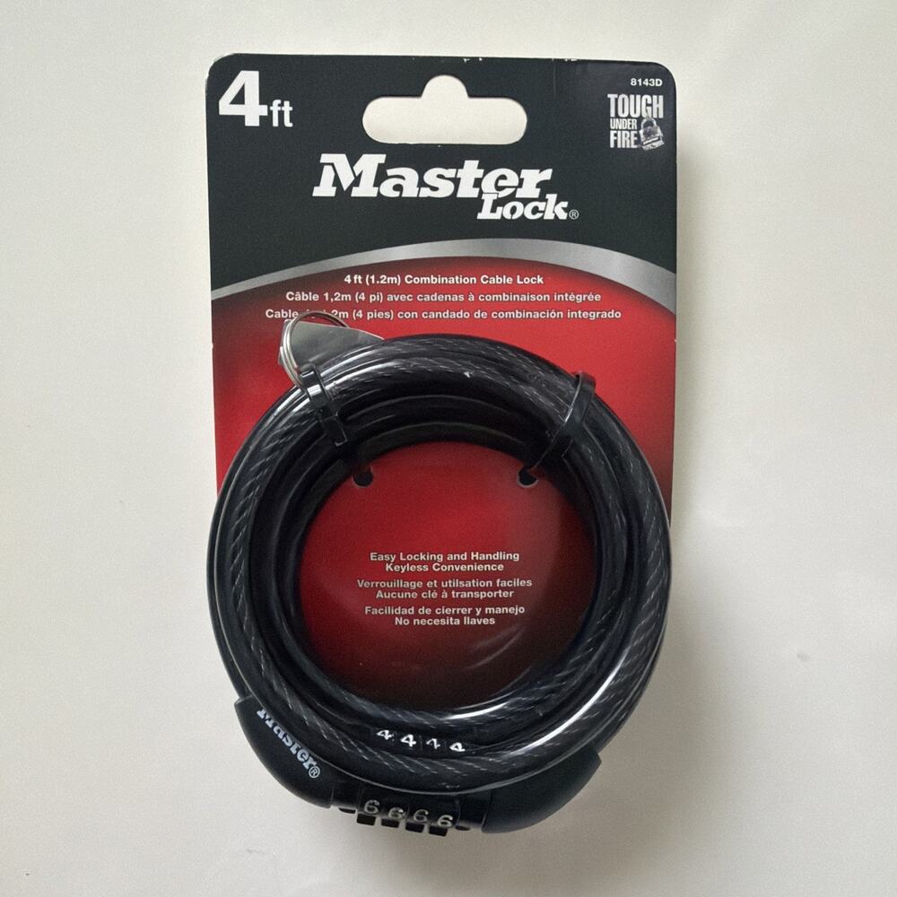 Master Lock 8143D Bike Lock Cable with Combination